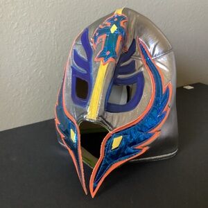Silver and Blue Luchador Mask